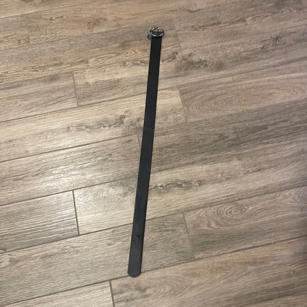 brandy Melville, black leather belt with silver clamp